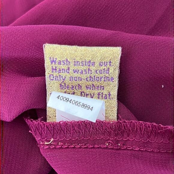 Princess Vera Wang Dark Berry Chiffon Blouse Woman Size Medium Summer - Picture 7 of 9